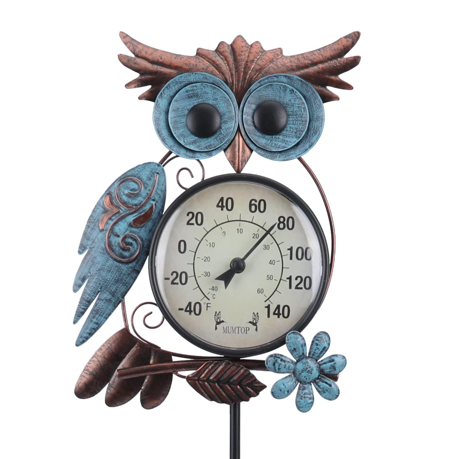 Outdoor Thermometer, Owl Outside Decor for Patio, Yard and Garden | No Battery Needed Garden Stake Wall Art Gifts Idea Waterproof - Mart Station