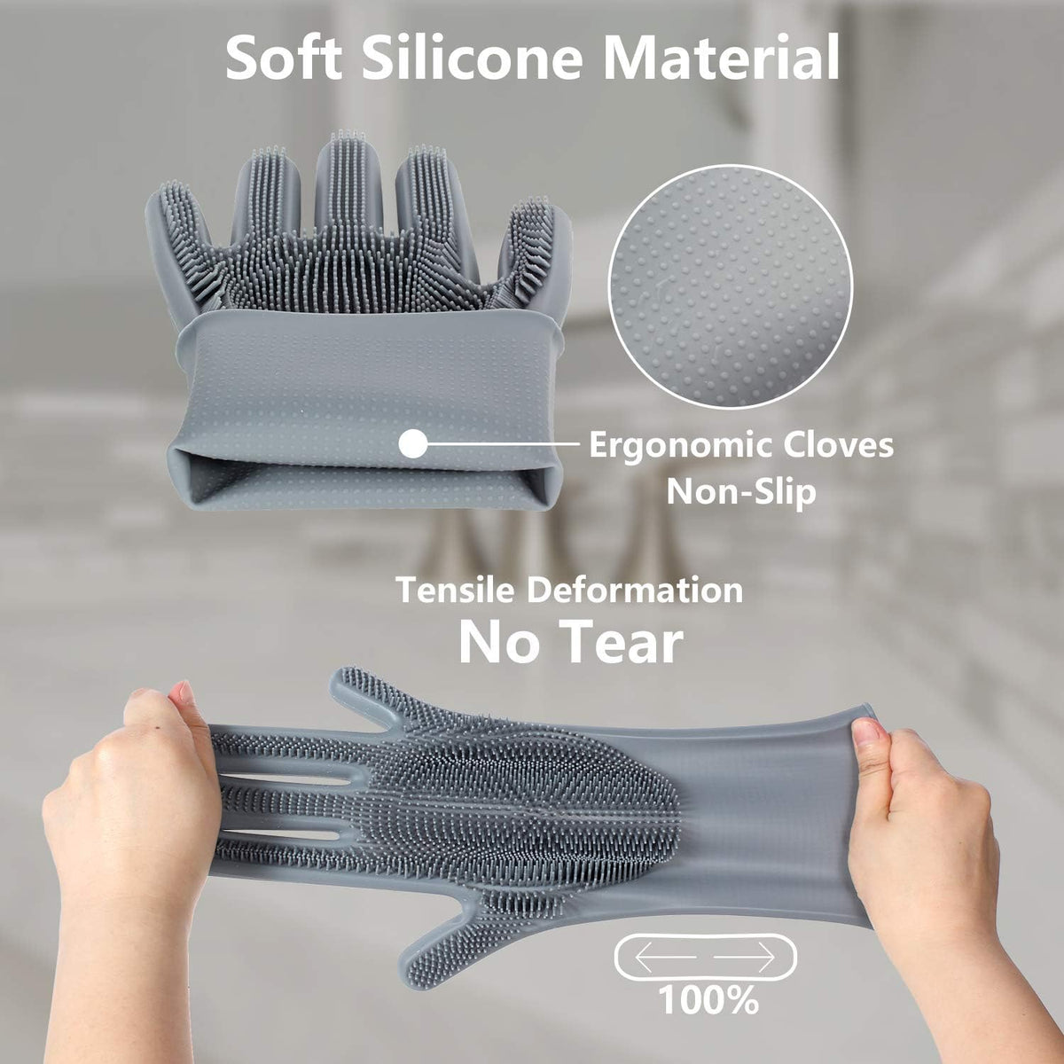 Pet Grooming Gloves - Gentle Dog Bathing Shampoo Brush - Massage Mitt with Enhanced Five Finger Design - Efficient Deshedding Glove for Dogs, Cats, Rabbits and Horses - 1 Pack - Mart Station