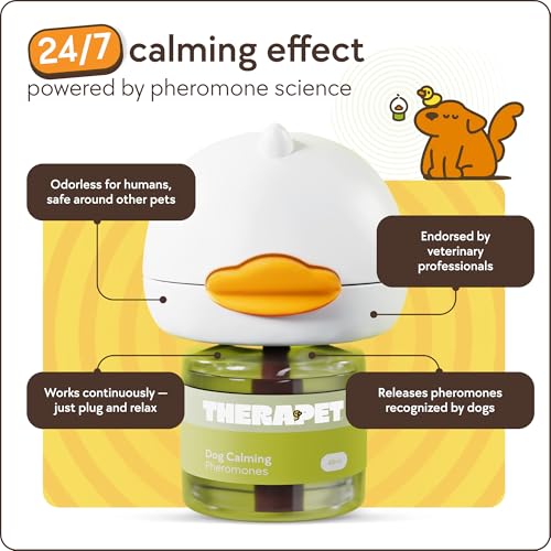 TheraPetMD 60-Day Dog Calming Diffuser Kit - Dog Pheromone Diffuser for Stress, Destructive Behavior, Pee Accidents, Separation Anxiety, Barking, Aggression & Chewing - 60-Day Refills Included - Mart Station