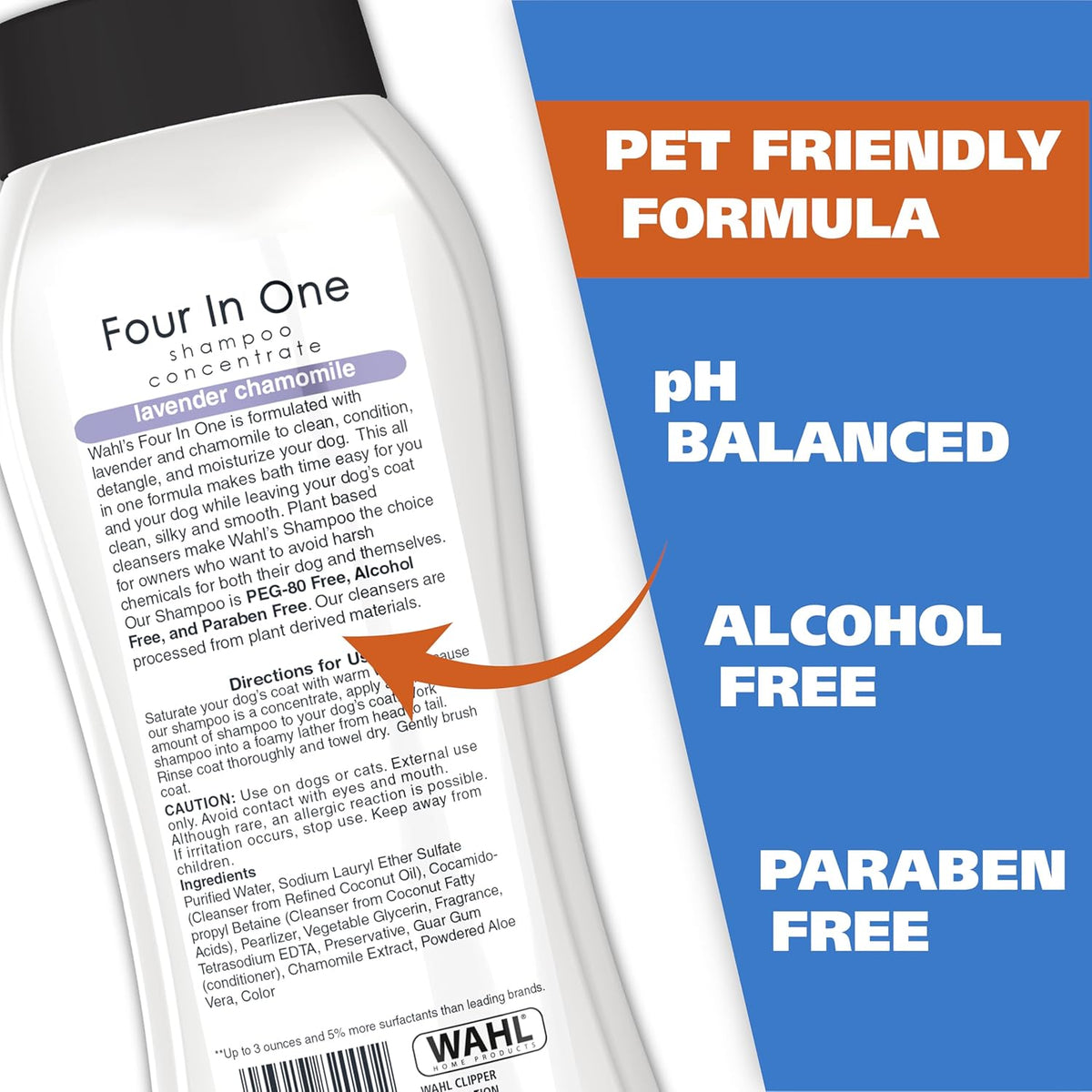 Wahl USA 4-in-1 Calming Dog Shampoo with Lavender Chamomile Scent – Cleans, Conditions, Detangles, & Moisturizes - Pet Friendly Formula - 24 Oz - Model 820000A - Mart Station