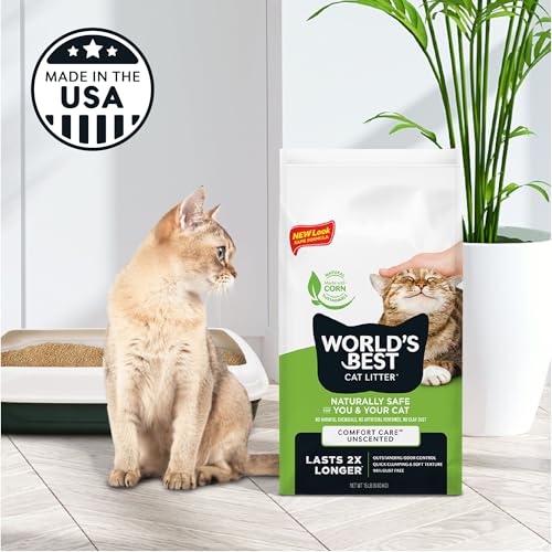 World's Best Cat Litter, Comfort Care, Unscented, Odor Control, 32 lb Bag - Mart Station