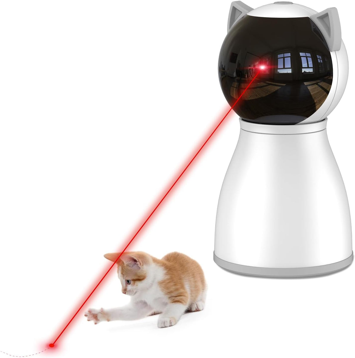 YVE LIFE Laser Cat Toys for Indoor Cats,The 4th Generation Real Random Trajectory Motion Activated Rechargeable Automatic Cat Laser Toy,Interactive Cat Toys for Bored Indoor Adult Cats/Kittens(White) - Mart Station